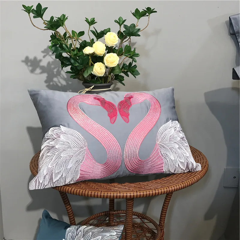 

Gary Luxury 100S Egyptian Cotton Flamingo Embroidery European Palace Bedding Set Duvet Cover Bed sheet/Linen Pillowcases 4/7Pcs