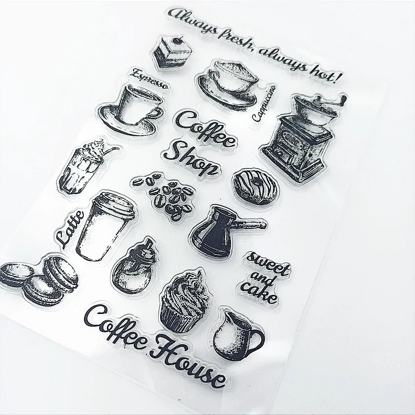 Прозрачные штампы для кофе и десерта 11 х16 см/Силиконовые пломбы роликовые сделай