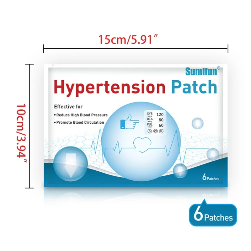 6Pcs/Pack Hypertension Patches Chinese Herbal Reduce High Blood Pressure Control Plaster Promote Circulation Treatment Navel Sti | Дом и сад
