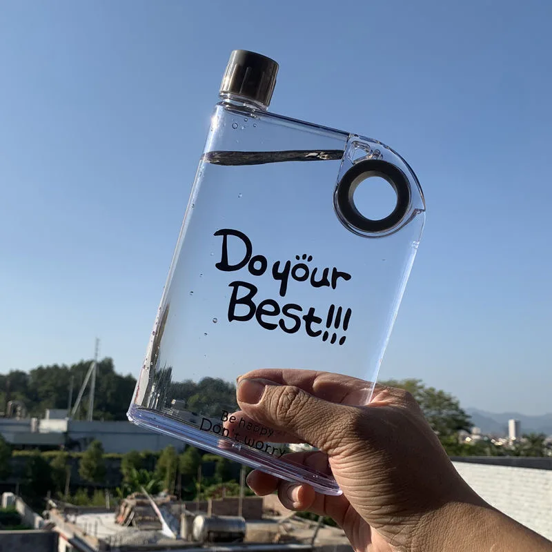 

Portable Paper Book Cup Bottle Flat Water Bottle Clear Paper Pad Water Bottle Flat Drinks Kettle Notebook Drink Bottle for Water