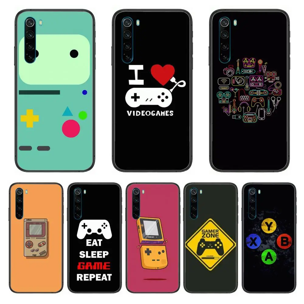 

Game console Player cartoon Phone Case For XiaoMi Redmi Note 9S 8 7 6 5 A Pro T Y1 Anime Black Cover Silicone Back Pretty