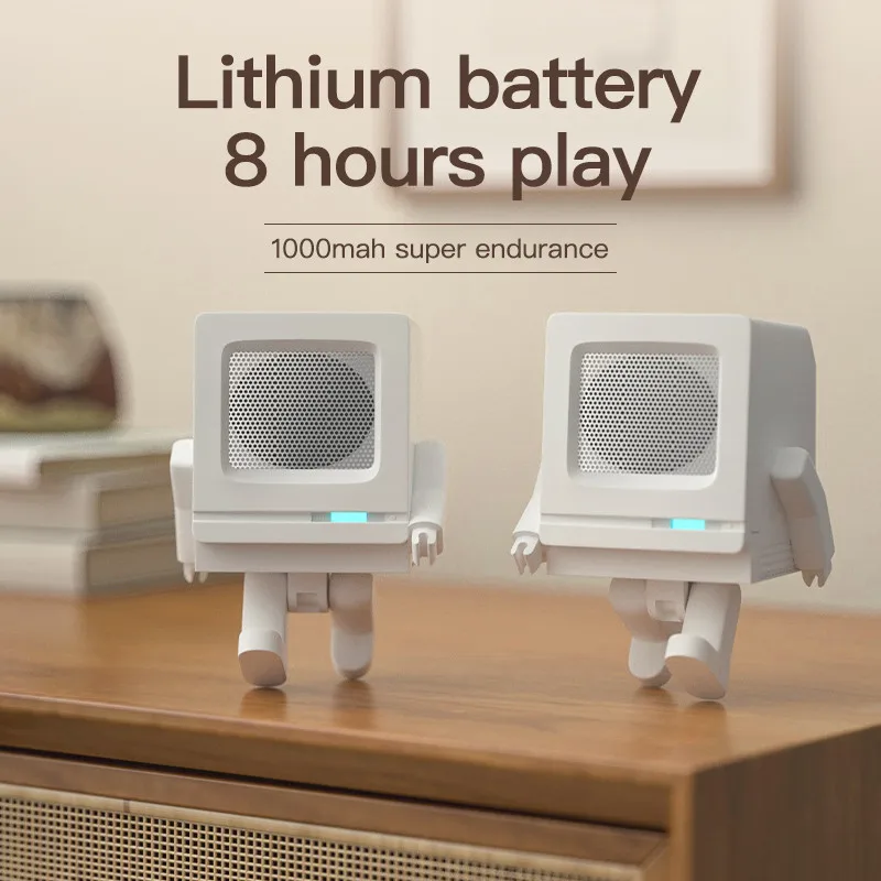 Новинка 2021 ретро-робот-динамик USB-зарядка мини-телефон беспроводной портативный