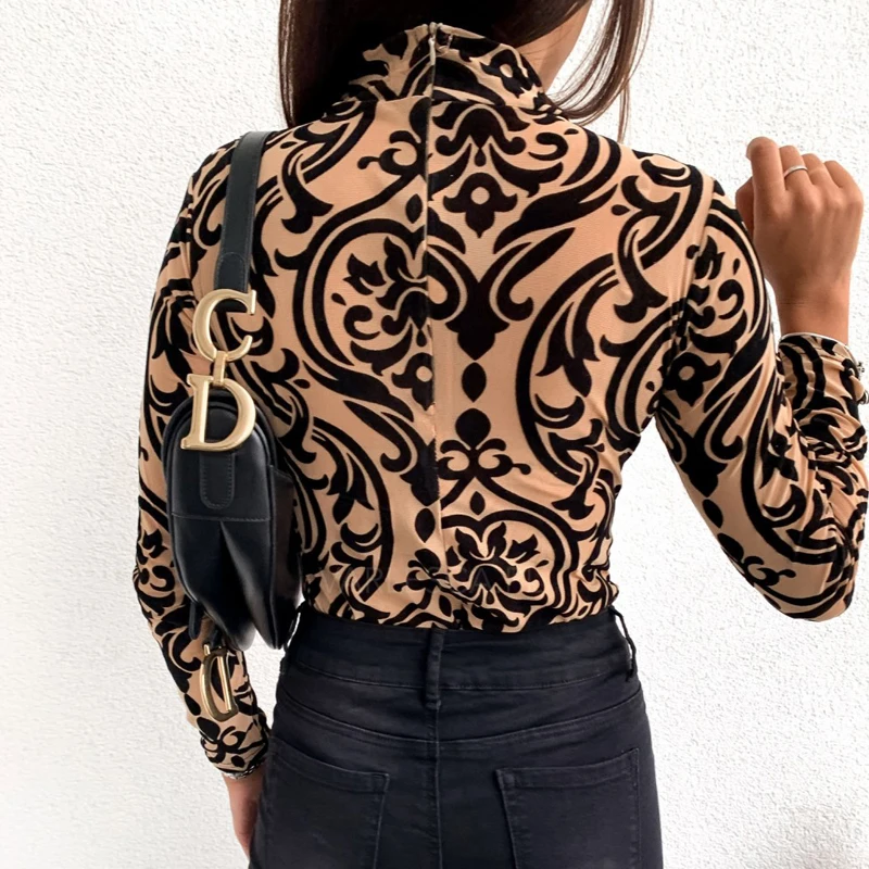 Осенний женский модный Повседневный Леопардовый свитер с круглым вырезом и