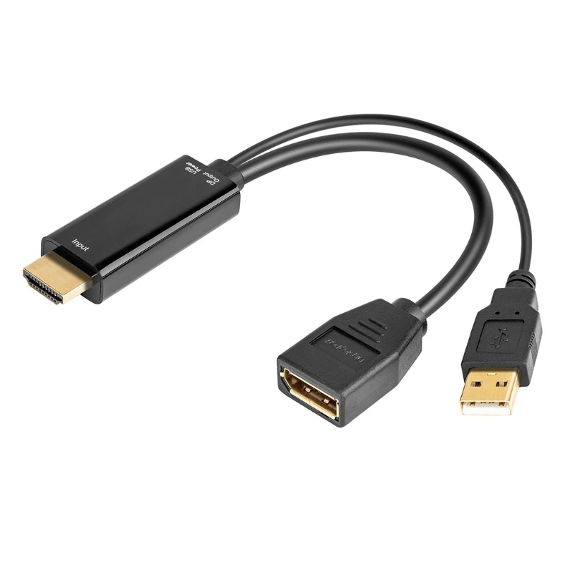 

4K USB Powered Male to DP Display Port Female Converter Adapter Devices to DP active USB power supply