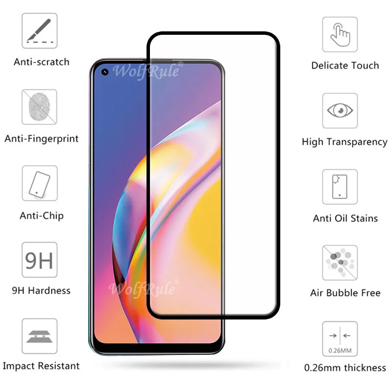 Protector de pantalla 4 en 1 para OPPO Reno 5 Lite, cristal templado HD para Reno 5 Lite, cristal de lente-1