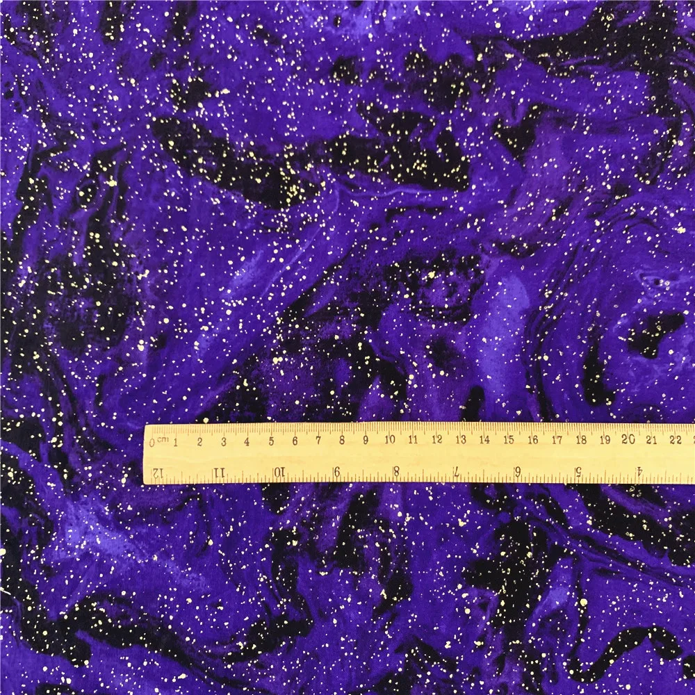 Пурпурное пространство звездное небо бронзовая печатная хлопчатобумажная ткань