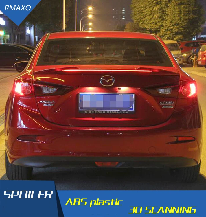 Спойлер для Mazda 3 Axela 2014-2018 спойлер Mazda3 со светодиодсветильник кой материал TF ABS