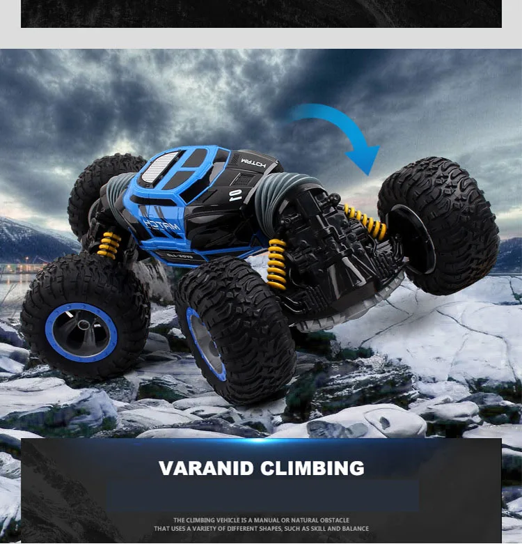 1:16 пульт дистанционного управления трюк скручивание 4WD привод скалолазание Автомобиль 2,4G радио-управление led машина RC автомобили двойной режим трюк внедорожный автомобиль
