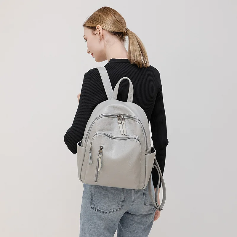 

Женский дорожный рюкзак из мягкой кожи, вместительные школьные ранцы для девочек-подростков