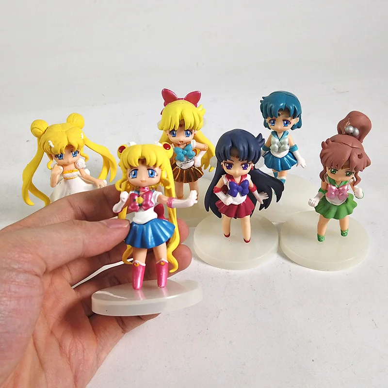 

Sailor Moon Crystal Tsukino Usagi Serenity Sailor Mercury Mars Jupiter Venus PVC Figures Toys 6pcs/set