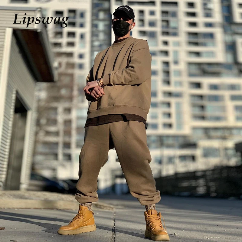 

Модные однотонные хлопковые тренировочные брюки, спортивные штаны для бега для мужчин, Осень-зима 2021, уличная одежда, повседневные свободны...