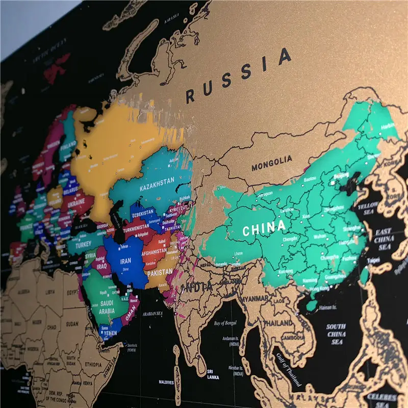 Роскошная Карта мира, винтажные плакаты, дорожные настенные Стикеры, ретро краска для бара, кафе, печать, картина, скретч, карта мира, Прямая поставка