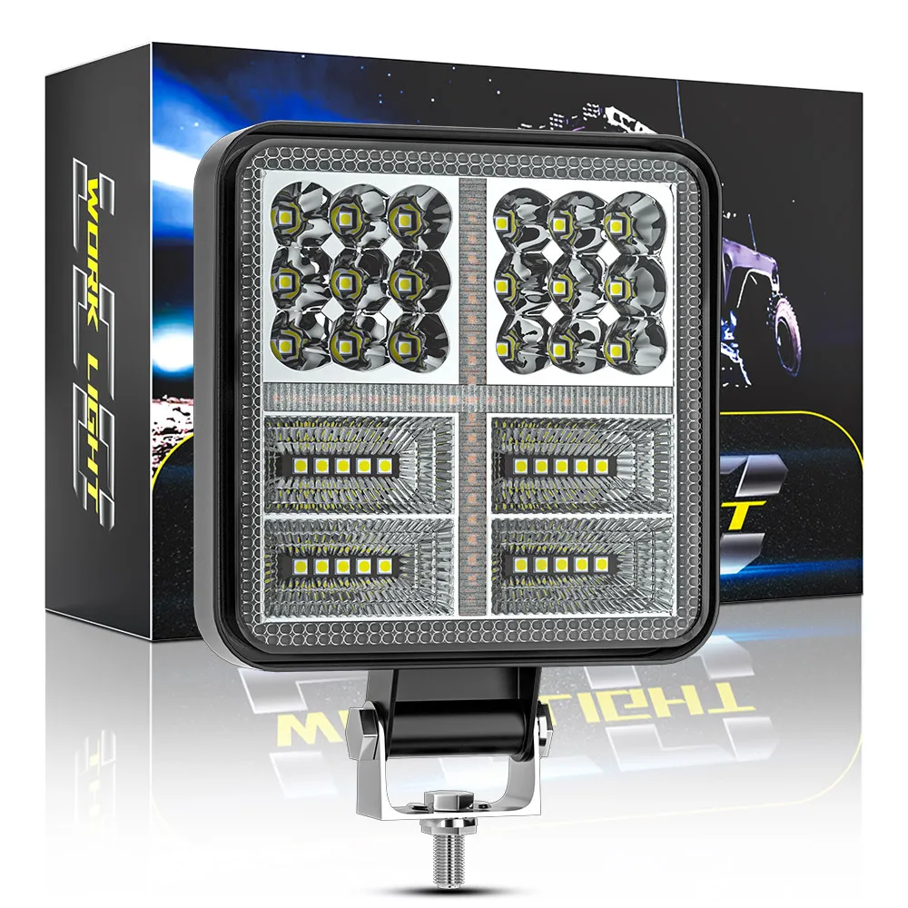 

177W Auto LED flash square 4inch 59LED work light modified off-road vehicle roof headlight spot light