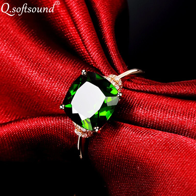 Модные кольца цвета розового золота для женщин Роскошные 2 карата принцесса