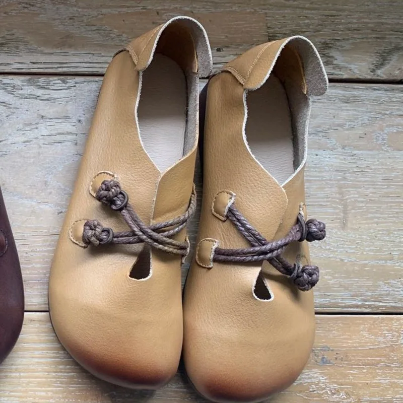 

Careaymade-Big round Head Frog Cool Genuine Leather Mori Retro Soft Leather Autumn New Comfortable All-match Women's Shoes