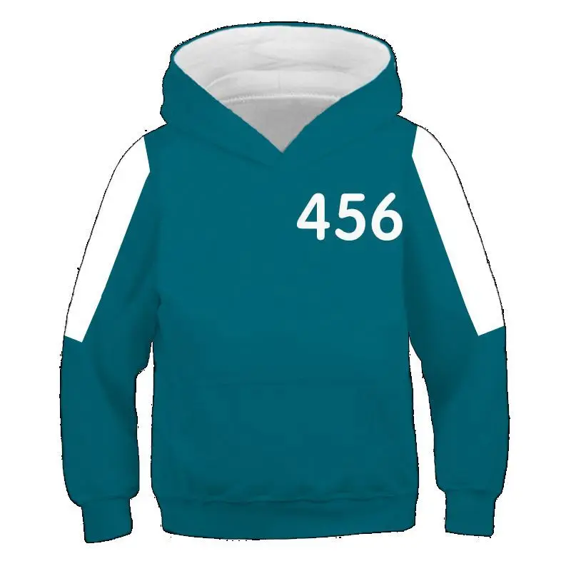 

Pikurb Korea Squid Game Cosplay Hoodie Sweater Sweatshirt Coat Outwear for Kids Adults