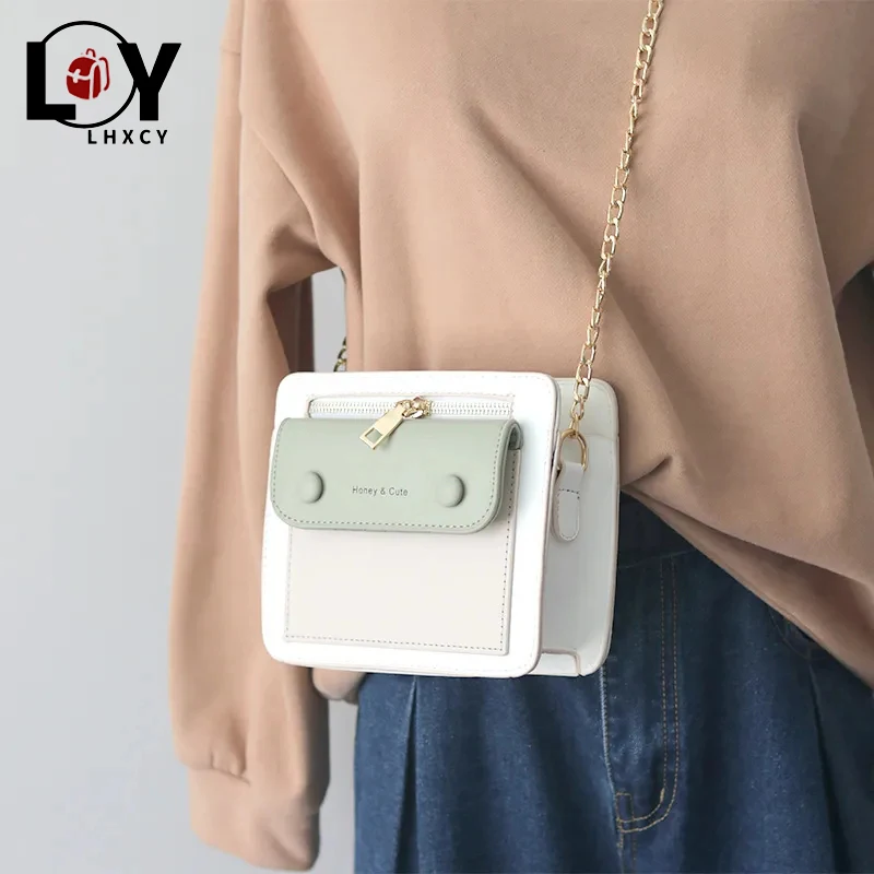 

LHXCY High Quality Chain Zipper Candy Colors Crossbody Bags Crossbody Bags Casual Luxury Travel Shoulder Bags High Capacity Bags