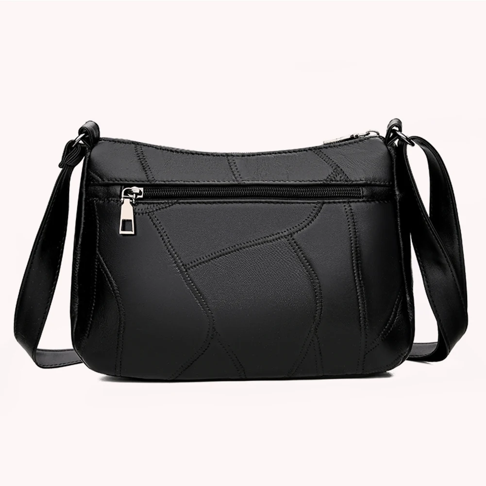 

Fashion Splicing PU Rabbit Women Messenger Totes Mummy Multi-zipper Shoulder Bag Youth Ladies Simple Versatile Bag