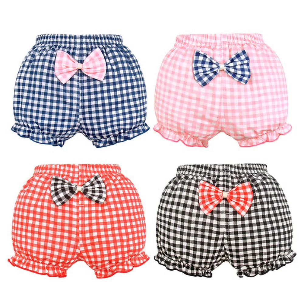 Трусики для новорожденных девочек шорты в горошек с бантом детей среднего