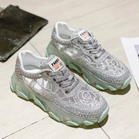 new summer ladies platform sneakers ladies fashion rhinestone shoes ladies comfortable and breathable casual flat shoes