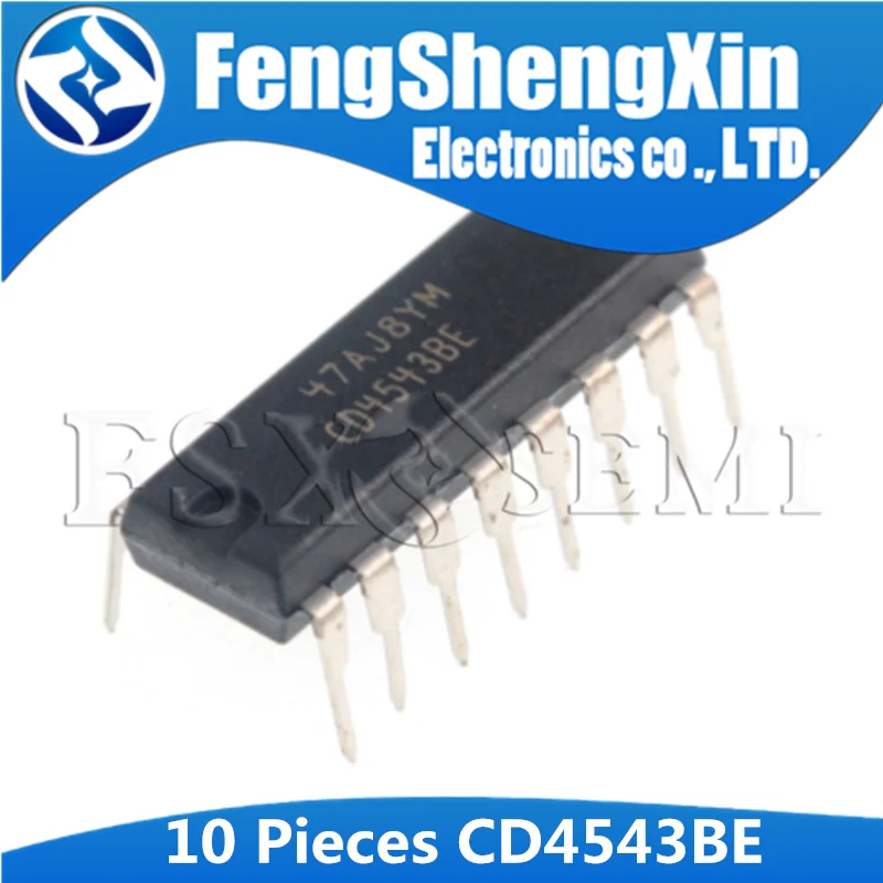 10 шт. CD4543BE DIP16 CD4543 DIP 4543BE 16 CMOS BCD TO SEVEN SEGMENT защелка/декодер/драйвер для