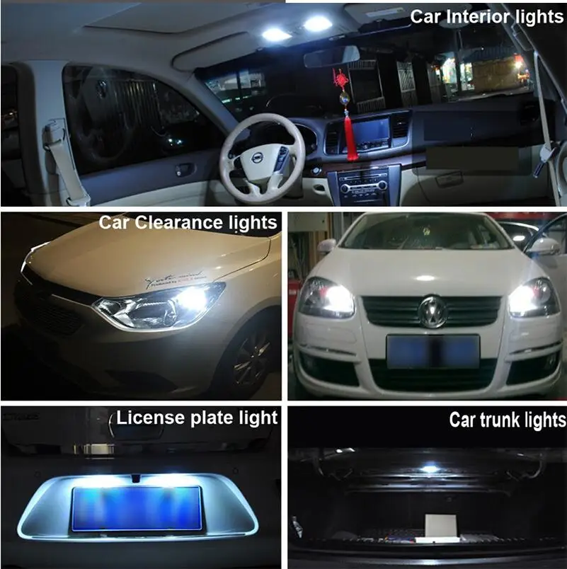 

2PCS Yellow T10 Wedge 5050 5SMD LED Lights Interior Bulbs W5W 194 168 2825