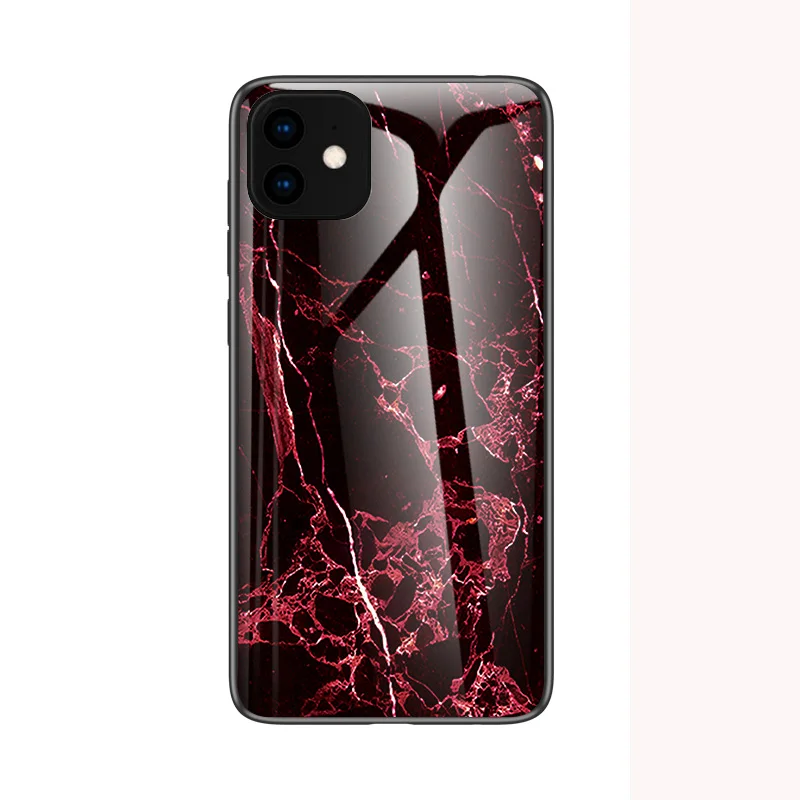 Чехол s для iPhone X Xs 11 Pro Max XR мраморный узор закаленное стекло задняя крышка чехол для телефона для iPhone 7 8 6 6s Plus 5S - Цвет: 6