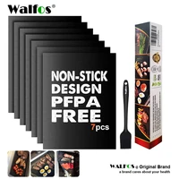 walfos bbq coating sheet grill mat outdoor baking non stick pad reusable cooking plate 40 33cm kitchen tools bbq accessories
