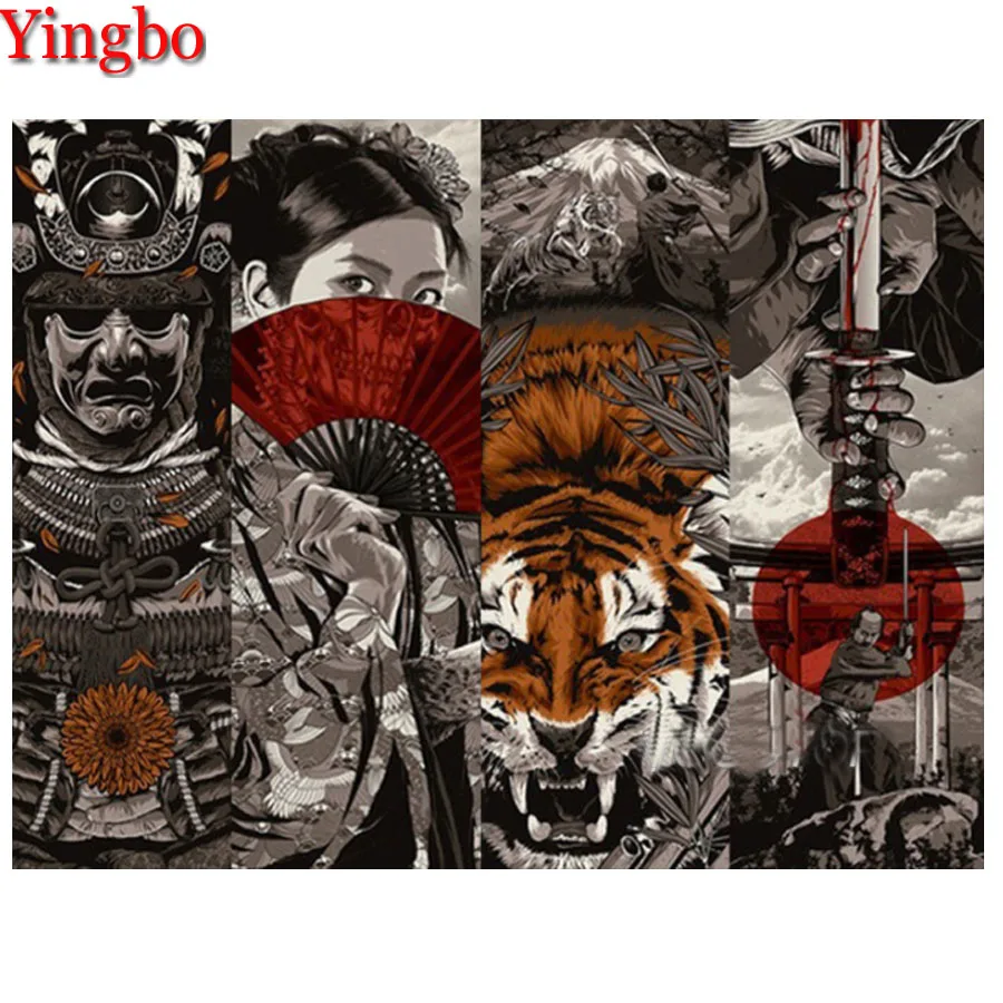 Алмазная 5d картина сделай сам японская Бриллиантовая вышивка самурая полная