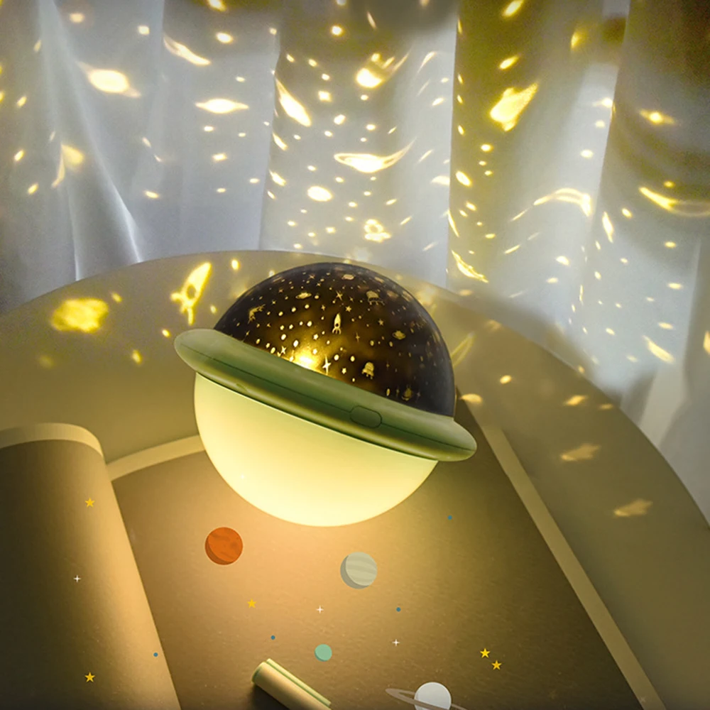 UFO LED Night Light Starry Sky Magic Star Projector Lamp Cosmos Universe Baby Nursery Light For Good Birthday Gift Drop shipping