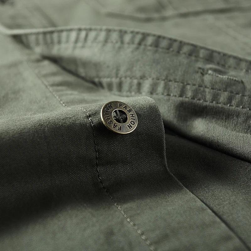 Мужская рубашка в стиле милитари Повседневная хлопковая длинная для отдыха