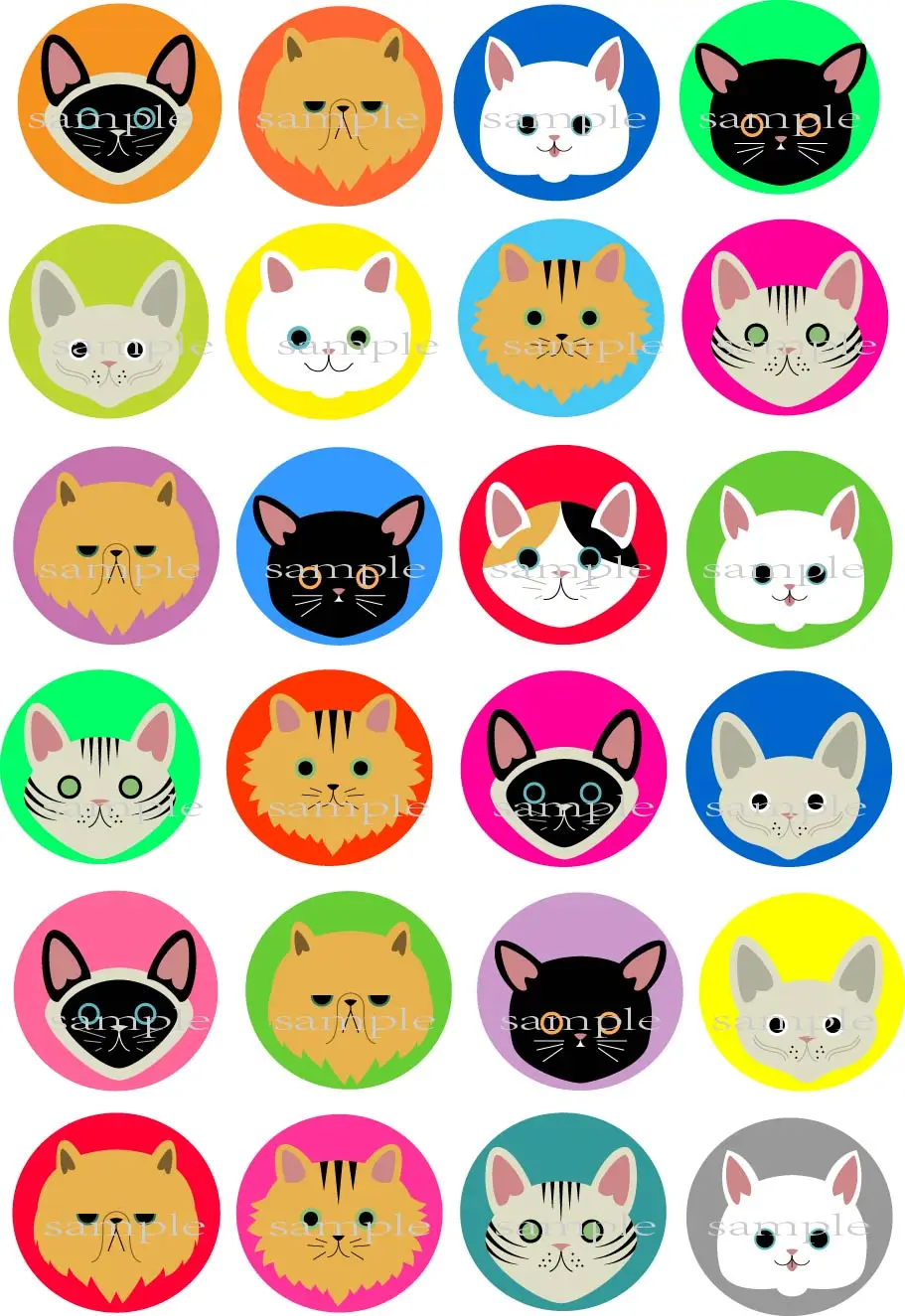 24 кошачьих пород съедобный торт Топпер вафель рисовая бумага для торта кекс