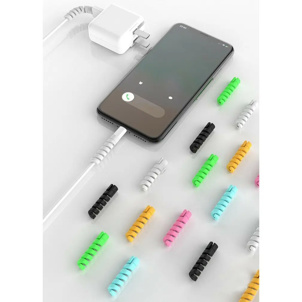 

2-10Pcs Cable Protector Winder Wire Cord Organizer Cover for iphone USB Charger Cable Cord Spiral USB Cable Free shipping