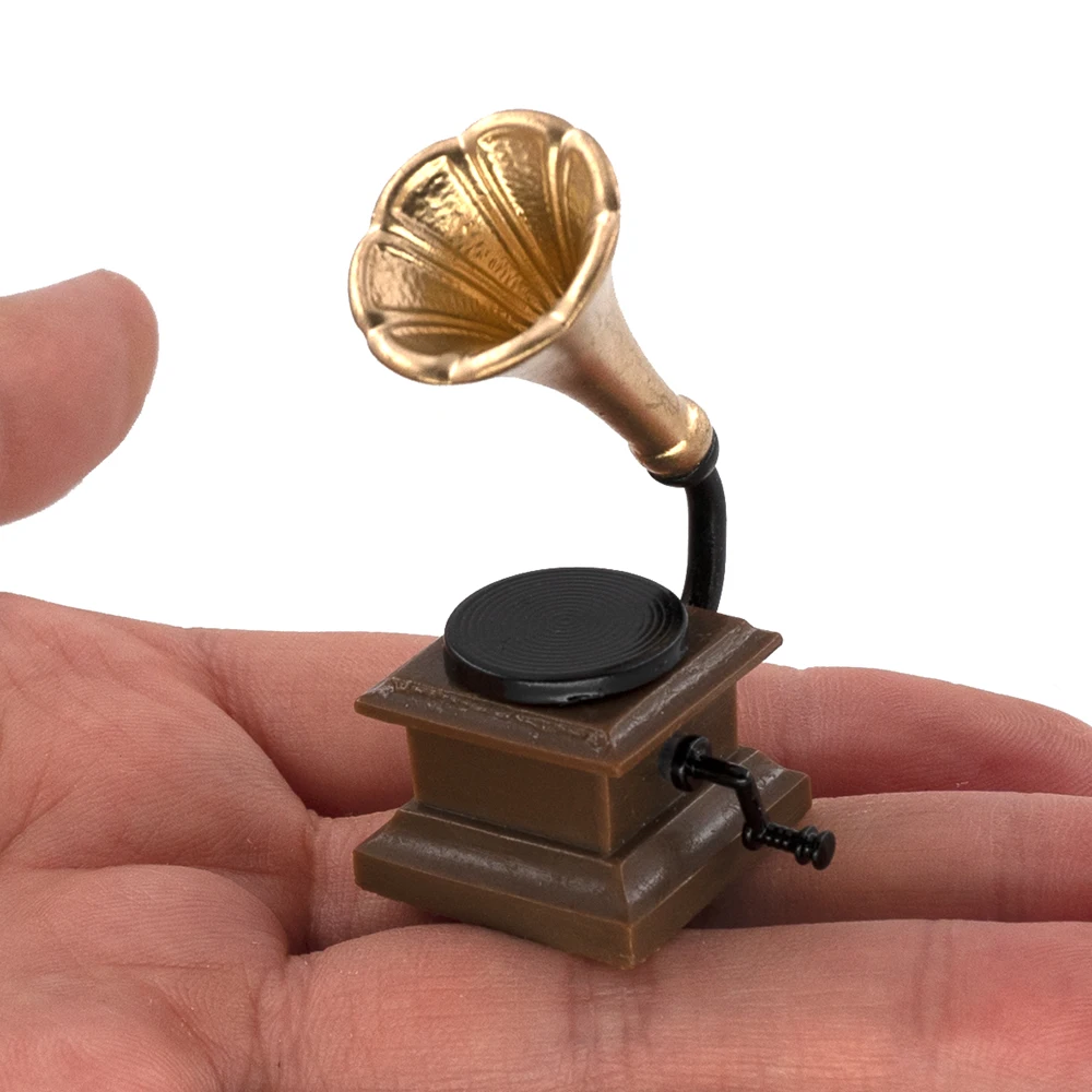 Миниатюрные аксессуары для кукольного домика 1/12 миниатюрный Ретро фонограф