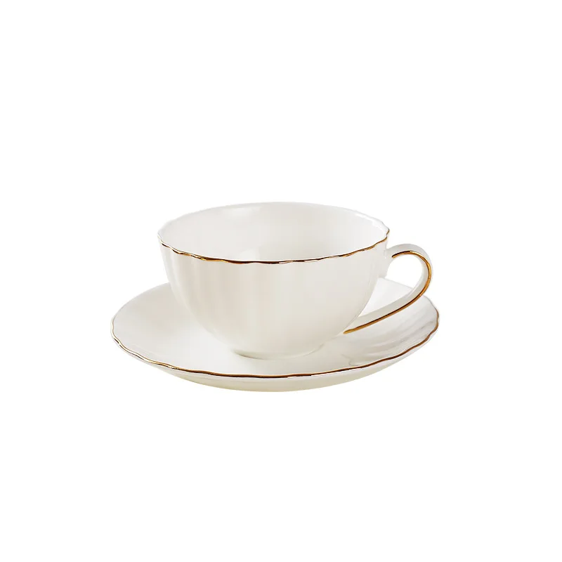 European Style Flower Design Coffee Set 210ml Tea Gols Painting Lines Business Gift Friends' Present | Дом и сад