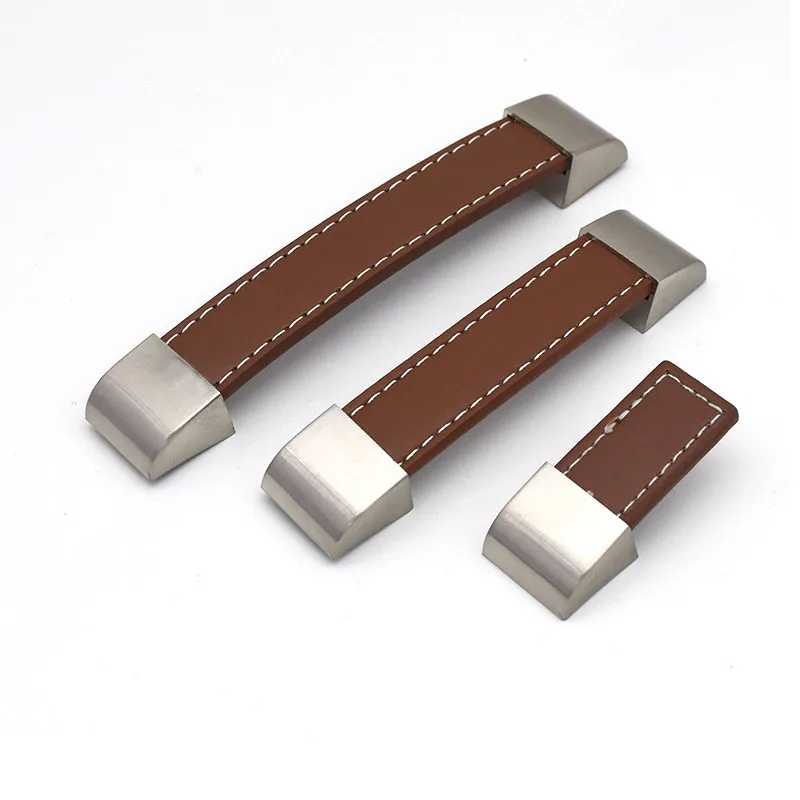 Высококачественные кожаные ручки для мебели ящика шкафа кухонные дверные ручка