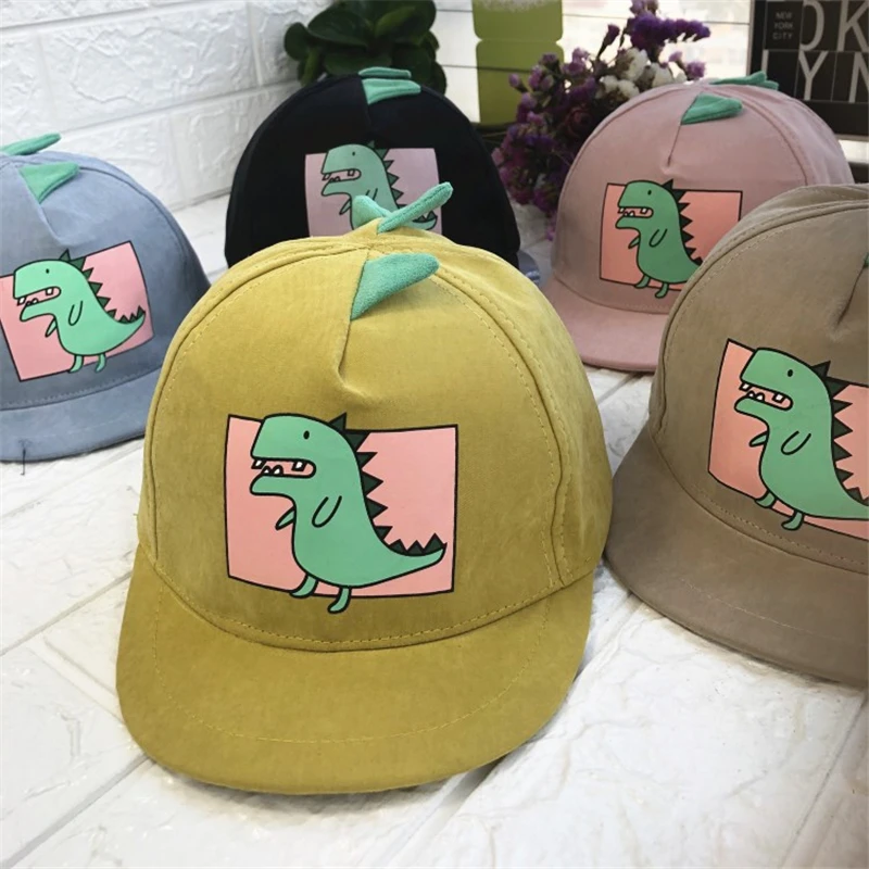 Fashion 2-8 Years old Children Baseball Cap Boys Girls Dinosaur style Snapback adjustable Kids Hip Hop Hat Sun cap wholesale | Аксессуары