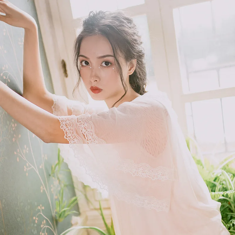 2019 летний пижамный комплект принцессы винтажная кружевная одежда для сна