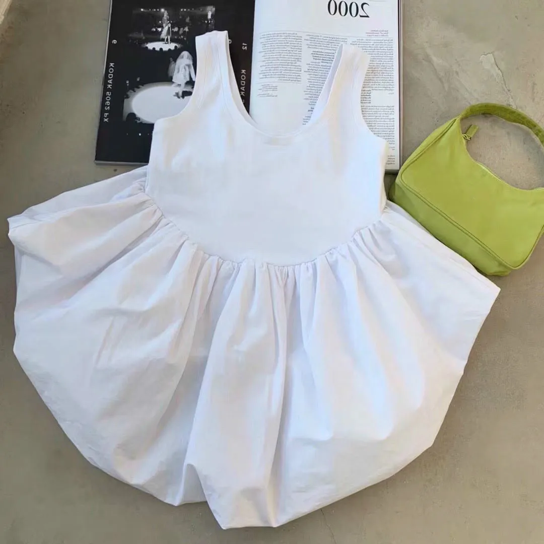 

Spring Women Dress / Summer 2021 Vest Dress High Waist White Mini Dress