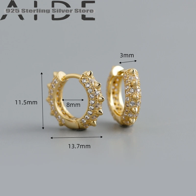 

Aide Hoops Earrings 925 sterling silver circle earrings earrings earrings Hoop for Women Golden Punk Charm New Earrings