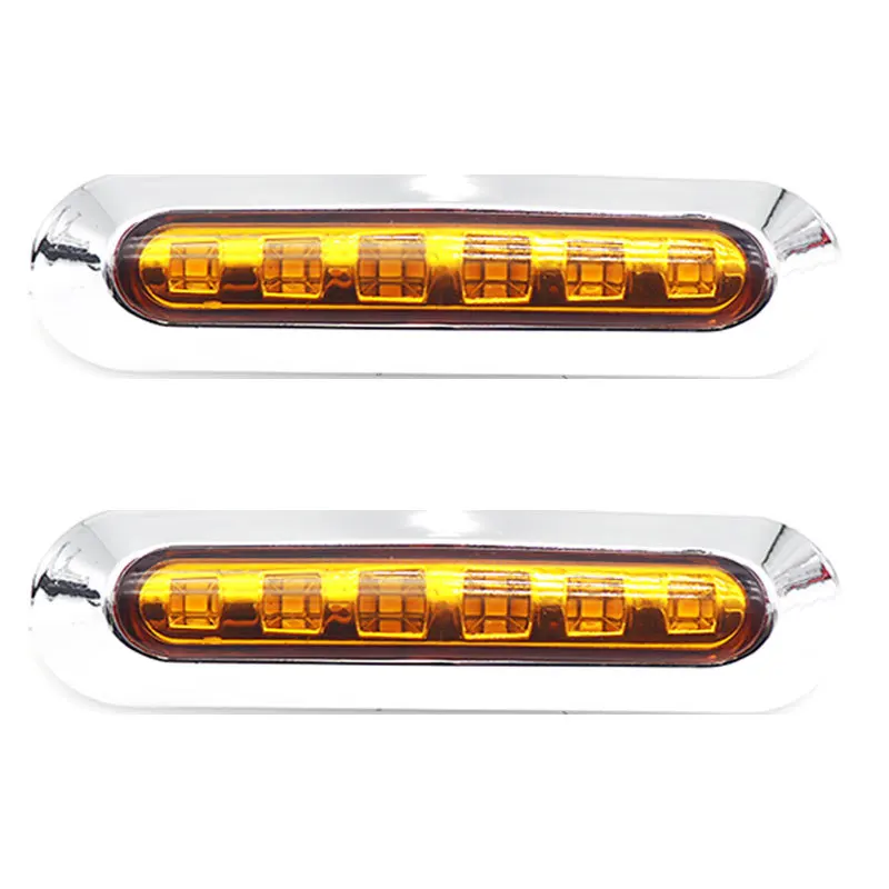 

2x Amber 6LED Sidelight Side Light Lamp Marker Edge Trailer LED Rear 12-24V Lorry Van Wagon Autotruck Perimeter Parking Light