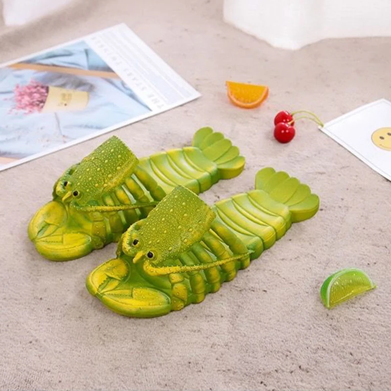 Сандалии женские для ползания босоножки на плоской подошве сланцы с лобстером в