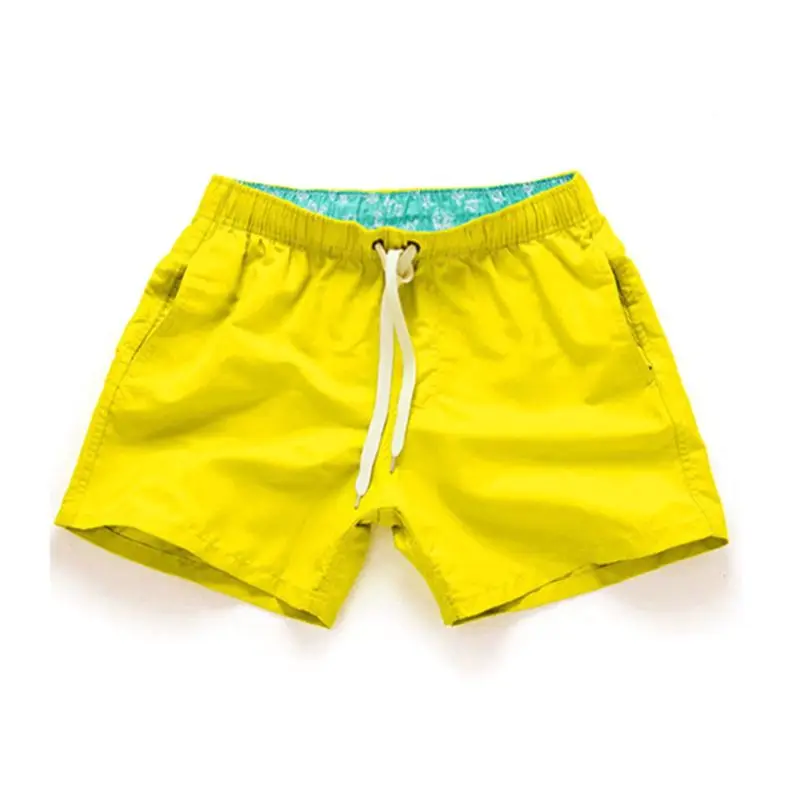 

Men Summer Bright Solid Color Swim Trunks Mid Rise Drawstring Beach Board Shorts Quick Dry Sport Surfing Short Pants With Pocket