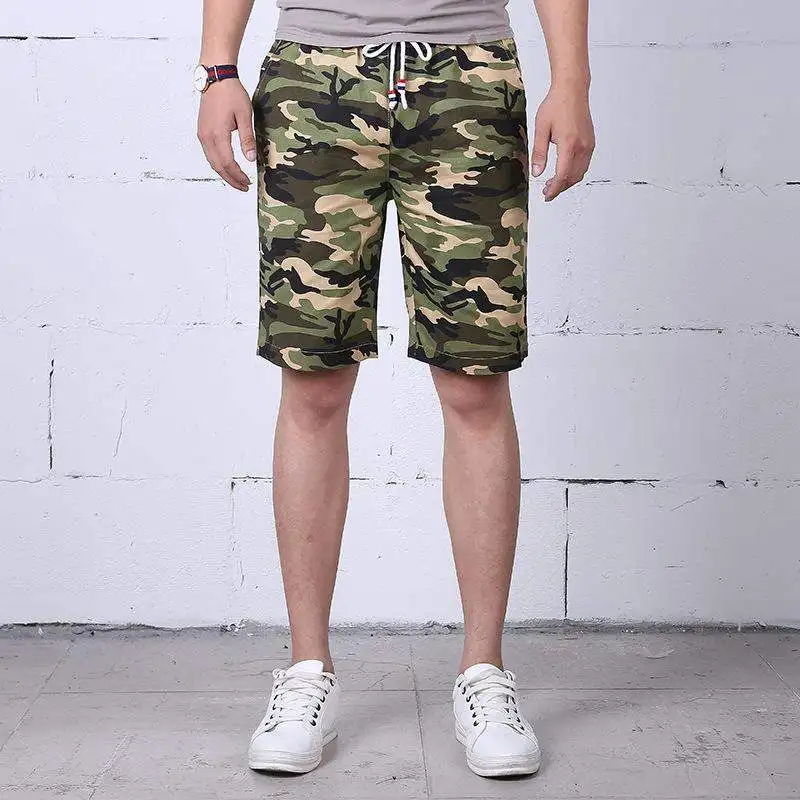

Plus Size M-6XL Camouflage Men's Shorts 2020 Military Cotton Streetwear Elastic Waist Causal Beach Short homme Bermuda Masculina