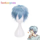Парик для косплея из аниме Моя геройская Академия томура шигараки, термостойкие мужские искусственные волосы синего цвета, с шапочкой