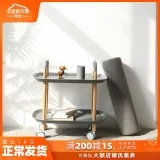 

Nordic Mobile Coffee Table Solid Wood Round Creative Small Trolley Living Room Sofa Side Modern Minimalist Bedroom Bedside