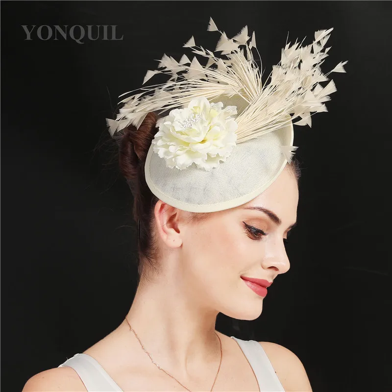 Женский головной убор с надписью Sinamay шляпа невесты для торжественных случаев