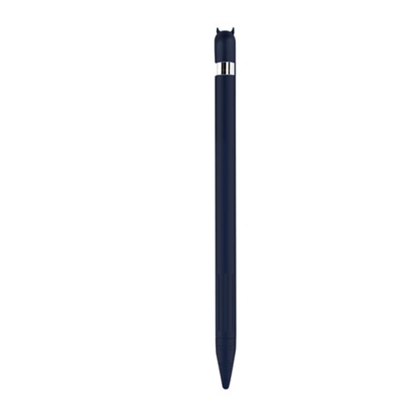1st Blue Set Для Apple Pencil 1 2 чехол КРЫШКА ДЛЯ iPencil iPad Pro планшет сенсорный Стилус колпачок милый кошачий ухо прокрутка силиконовый чехол - Цвет: 1st Blue Set