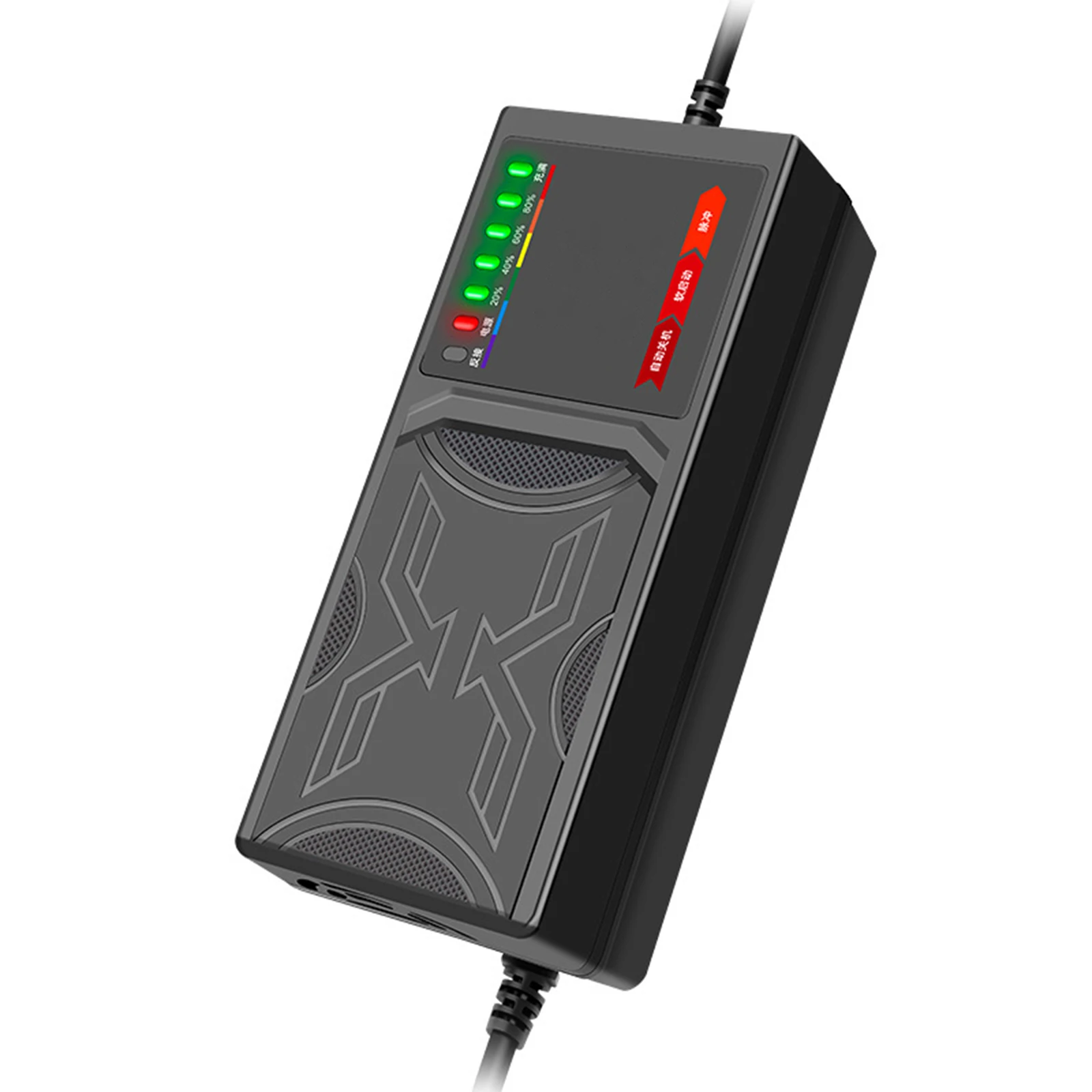 72V 20AH Electric Vehicles Battery Charger Auto Off 7 Lights Power Indicator Multi-Protection Functions 220V Charger-Black |