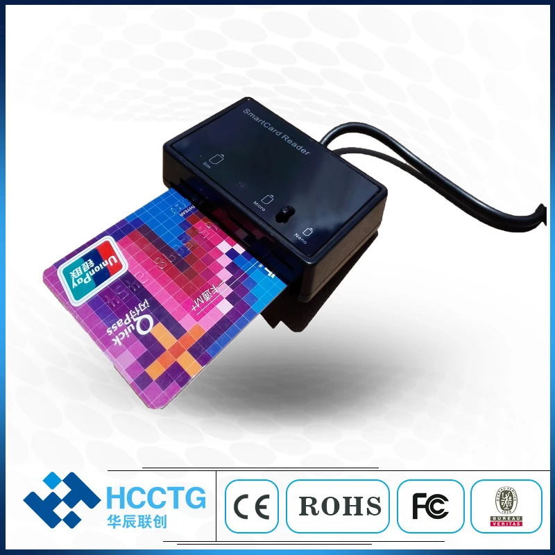 

Multifunction 4 in 1 EMV Mobile USB SIM Chip Smart Card Reader DCR3516